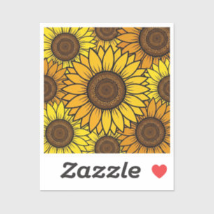 Sunflower Pattern Floral Sticker