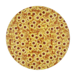 Sunflower pattern - gold, yellow and brown cutting board