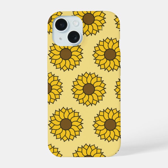 Sunflower Pattern  iPhone 15 Case (Back)
