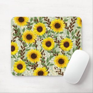 Sunflower Pattern Mouse Pad