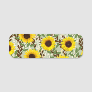 Sunflower Pattern Name Tag