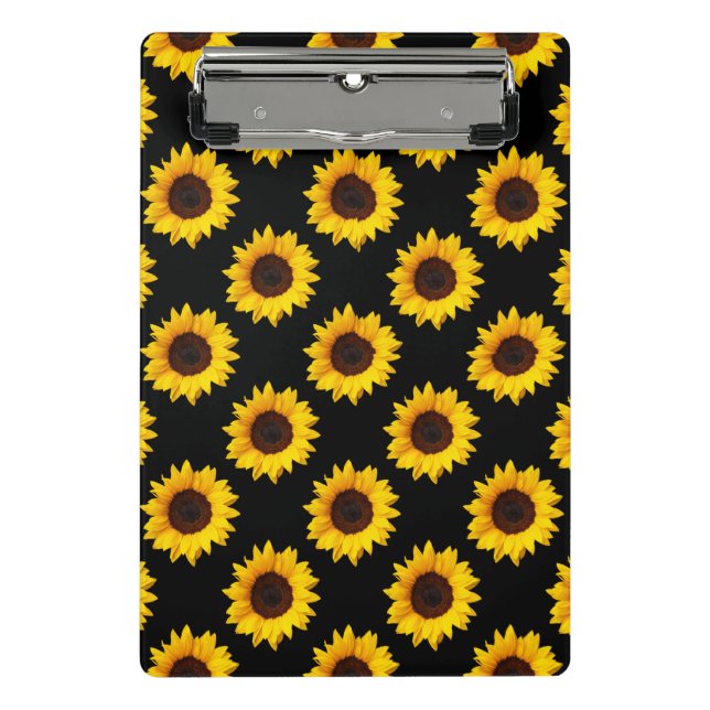 Sunflower Pattern Print Mini Clipboard (Front)