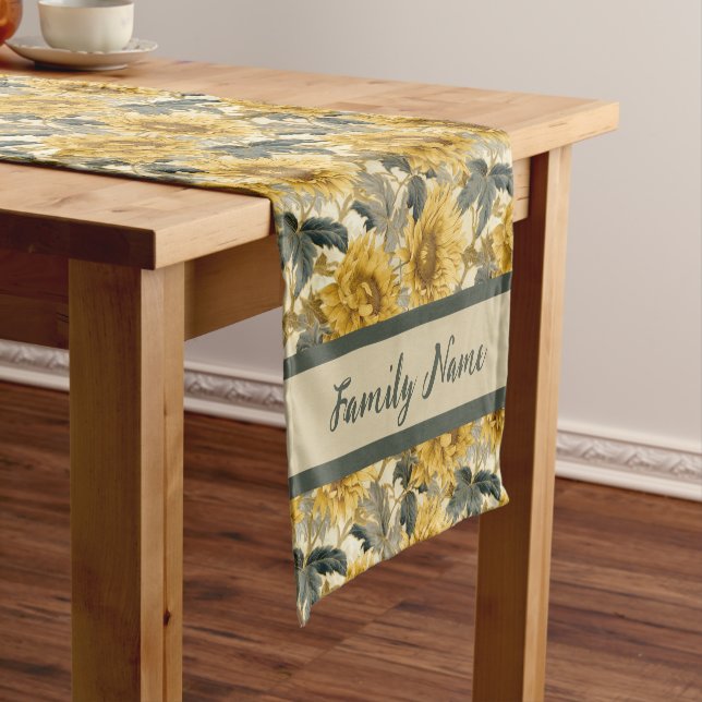 Sunflower Pattern Short Table Runner (In Situ)