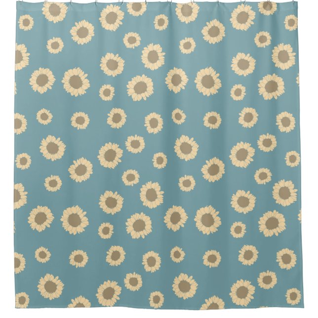 Sunflower Pattern  Shower Curtain (Front)