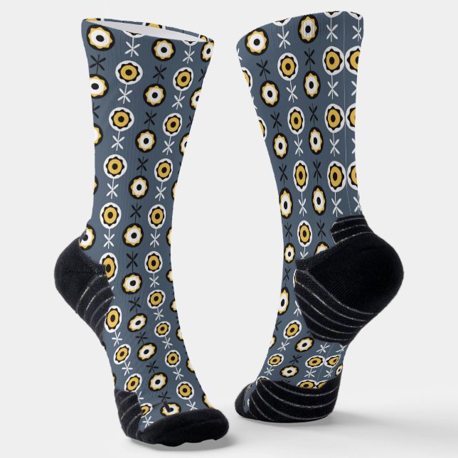 Sunflower Pattern Socks (Angled)
