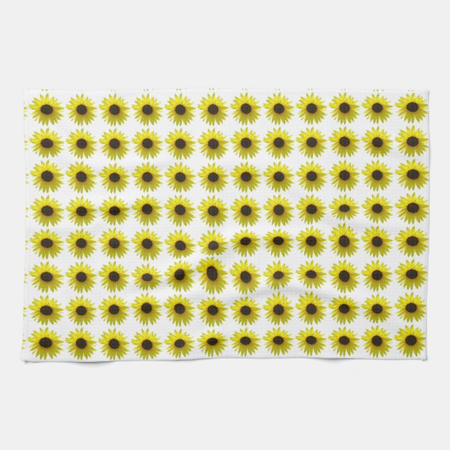 Sunflower Pattern Tea Towel (Horizontal)