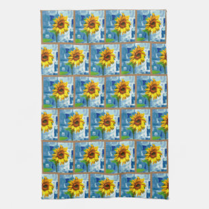 Sunflower Pattern Tea Towel