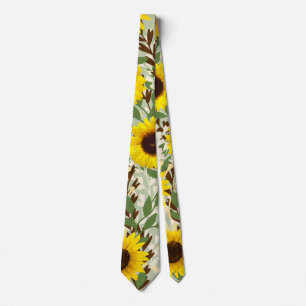 Sunflower Pattern Tie