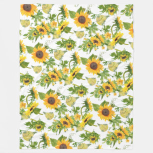Sunflower Pattern Two Fleece Blanket