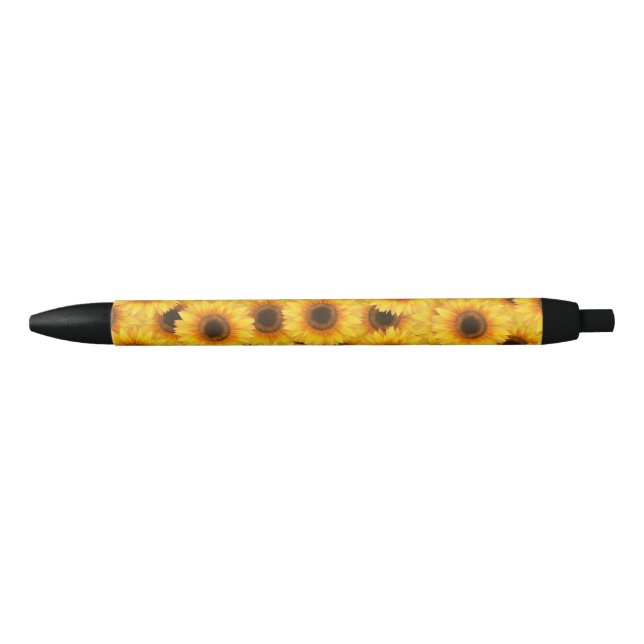 Sunflower pattern, yellow beauties, black ink pen (Front)