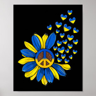 Sunflower Peace Heart Love I Stand With Ukraine Uk Poster
