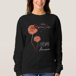 Sunflower Peace Love Cure Orange Ribbon COPD Aware Sweatshirt