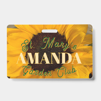 Sunflower Personalised Garden Club Badge ID Badge