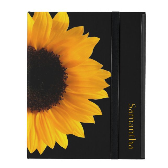 Sunflower Personalised iPad Case (Front Closed)