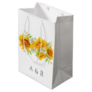 Sunflower Personalised Monogram Medium Gift Bag