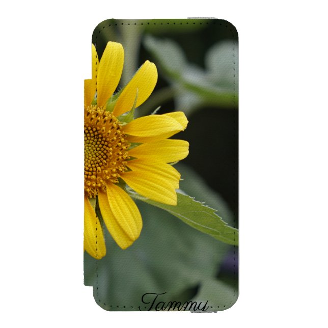 Sunflower Personalised Name Incipio iPhone Wallet Case (Folio Front)