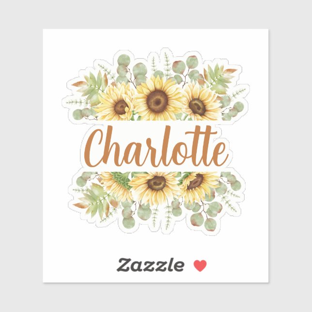 Sunflower Personalised Name Sticker (Sheet)