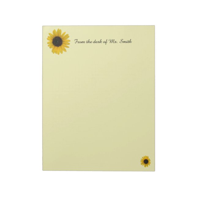 Sunflower Personalised Notepad (Rotated)