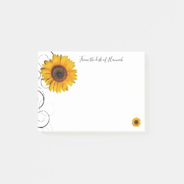 Sunflower Personalised Post-It Notes (Front)