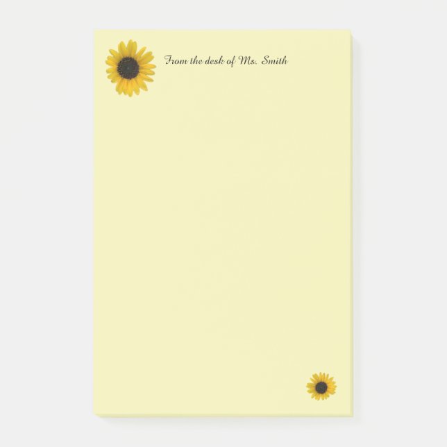 Sunflower Personalised Post-it Notes (Front)