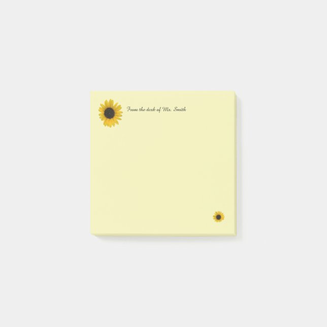 Sunflower Personalised Post-it Notes (Front)