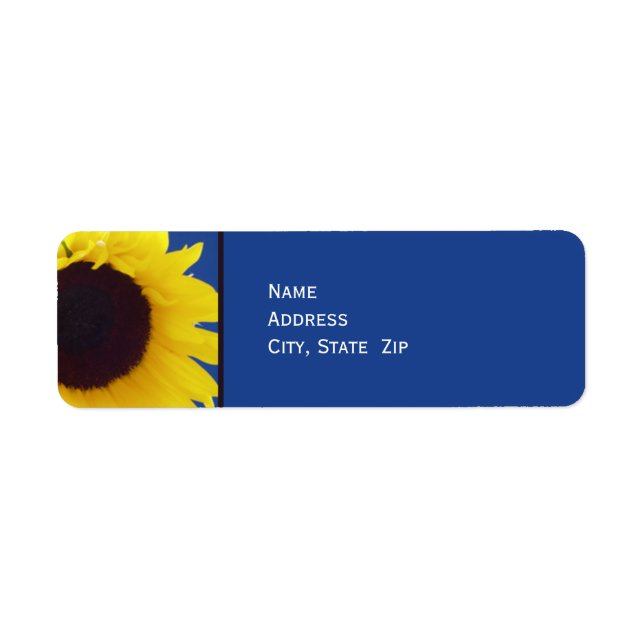 Sunflower Personalised Return Address Label (Front)
