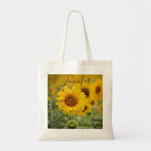 Sunflower Personalised Tote Bags (Front)