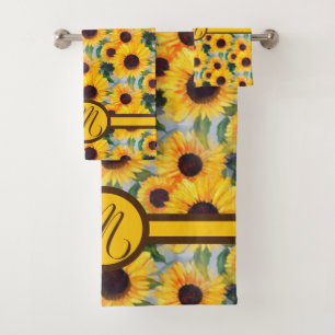 Sunflower Personalized Bath Towel Set