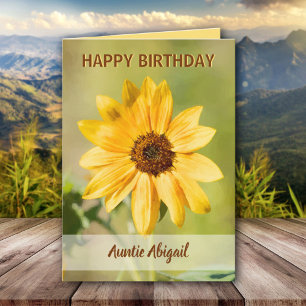 Sunflower Personalized Happy Birthday Card