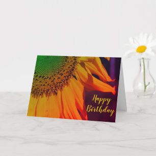 Sunflower Petals Colours Customisable Birthday Car Card