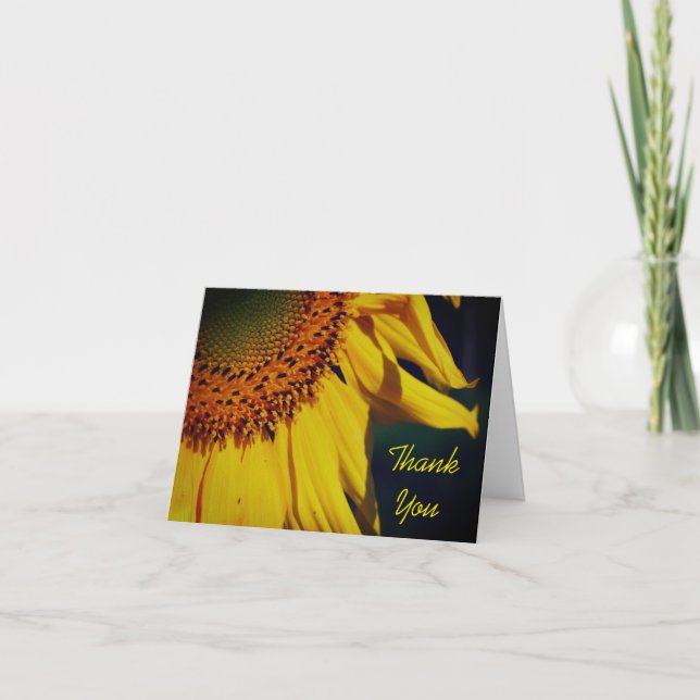 Sunflower Petals Customisable Thank You Card (Front)