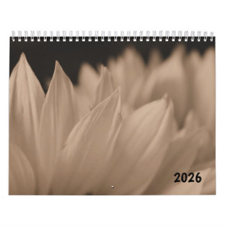 Sunflower Petals in Sepia Tone Calendar