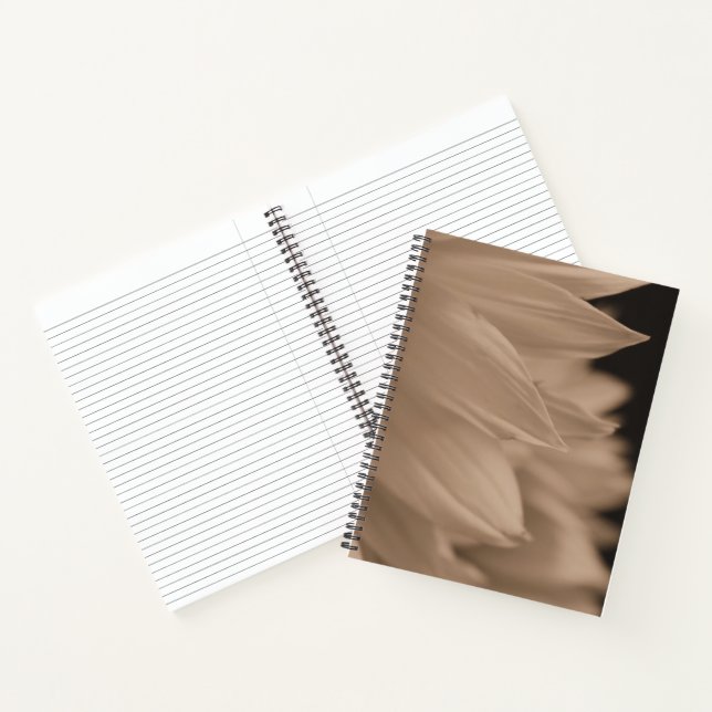 Sunflower Petals in Sepia Tone  Notebook (Inside)