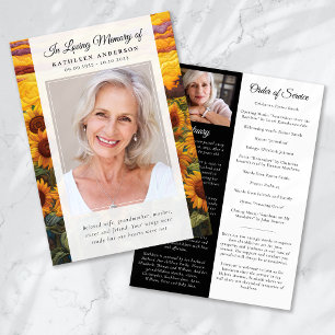 Sunflower Photo Memorial Service Program