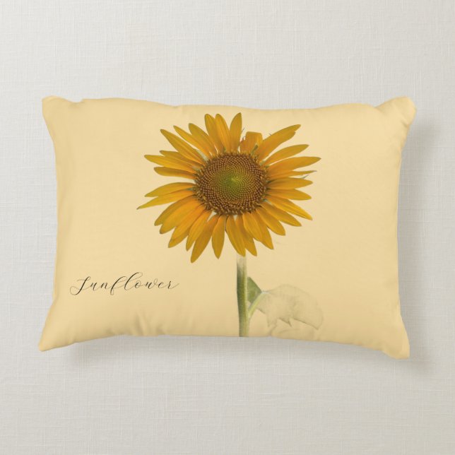 Sunflower Photo Pilow Decorative Cushion (Back)