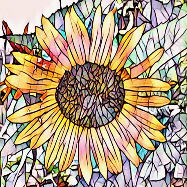 SUNFLOWER PHOTO PRINT (An art design of a pretty sunflower.)