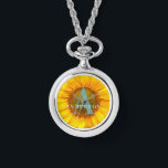 sunflower photography monogram and name modern watch<br><div class="desc">Modern,  bright fun sunflower photography monogram and name design. Ideal for birthday,  Christmas,  graduation,  wedding or any celebration.</div>