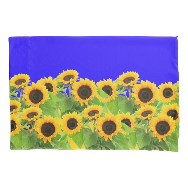 Sunflower Pillow Case Ukraine Flag Colours (Front)