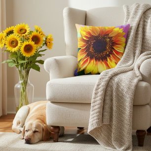 Sunflower Pillow - Vibrant Art for a Modern Home