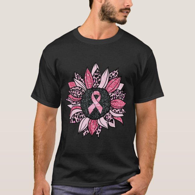 Sunflower Pink Breast Cancer Awareness Women  T-Shirt (Front)