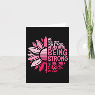 Sunflower Pink Breast Cancer Awareness Women Warri Card