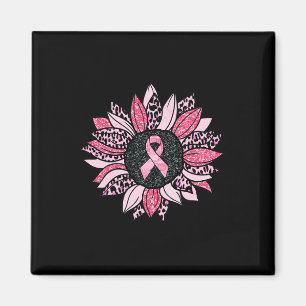 Sunflower Pink Breast Cancer Awareness Women Warri Magnet