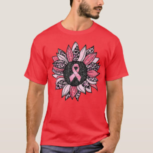 Sunflower Pink Breast Cancer Awareness Women Warri T-Shirt