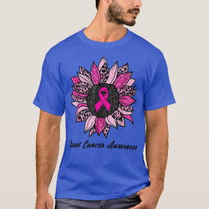 Sunflower Pink Breast Cancer Awareness Women Warri T-Shirt