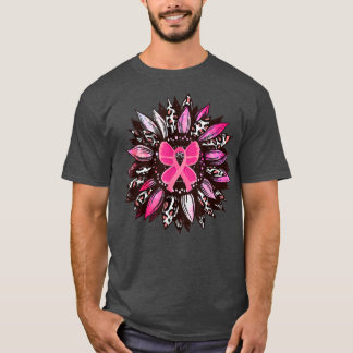 Sunflower Pink Breast Cancer Awareness Women Warri T-Shirt