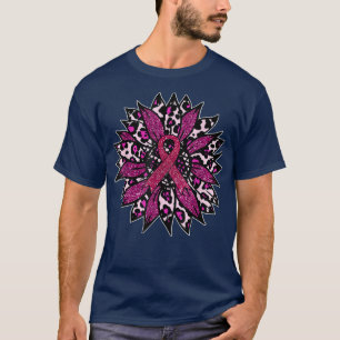Sunflower Pink Breast Cancer Awareness Women Warri T-Shirt
