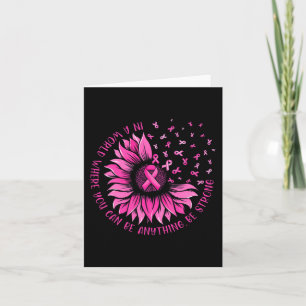 Sunflower Pink Ribbon Butterfly Breast Cancer Awar Card
