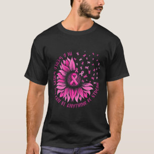 Sunflower Pink Ribbon Butterfly Breast Cancer Awar T-Shirt