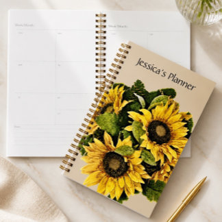 Sunflower Planner 5.5" x 8.5" - Personalised