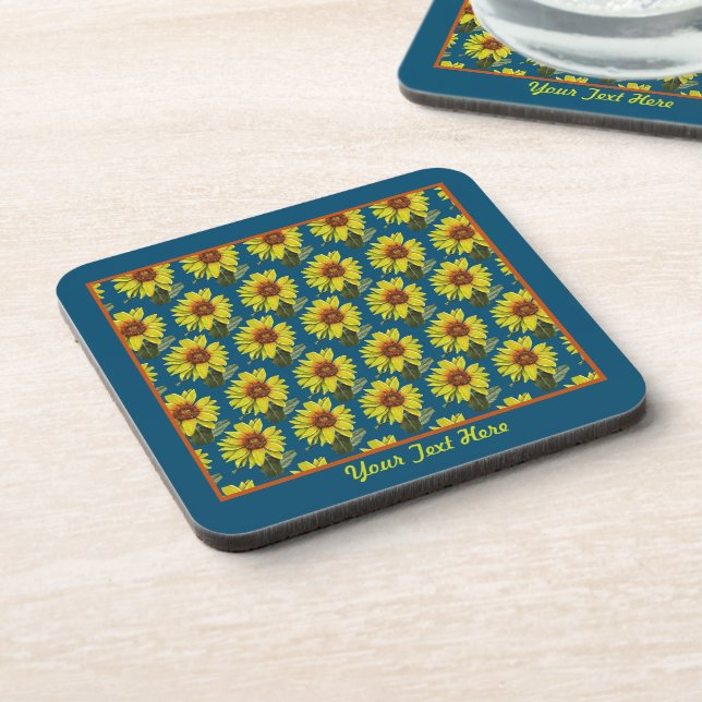Sunflower Plastic Coasters (Left Side)